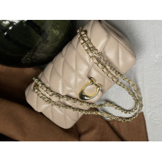 Брендовая женская сумка Coach Tabby Beige | Cтильная и компактная Shoulder Bag из экокожи (20471-2)