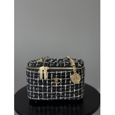 Брендовая женская сумка Chanel Vanity Case Tweed 2103 | Стильная элегантность в форме бьюти-кейса, Premium качество (2103)