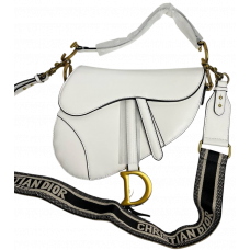 Женская сумка Dior Saddle Bag with Strap in White Smooth Leather - 250926-dior-valery Женская сумка Dior Saddle Bag with Strap in White Smooth Leather - 250926-dior-valery