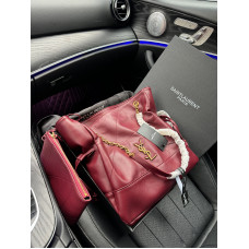 Брендовая женская сумка-шоппер Saint Laurent Jamie Shopping Burgundy | Cтильная и вместительная Tote Bag - 3248