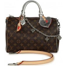 Брендовая женская сумка Louis Vuitton "57th Street NYC" Speedy 30 Bandouliere Brown and Silver Monogram/Silver Hardware - 3765-val Брендовая женская сумка Louis Vuitton "57th Street NYC" Speedy 30 Bandouliere Brown and Silver Monogram/Silver Hardware - 3765-val