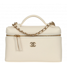 Брендовая женская сумка Chanel Large Supple Top Handle Slim Vanity Case Cream/Gold - 3985-gi - ВИДАЛЕНО