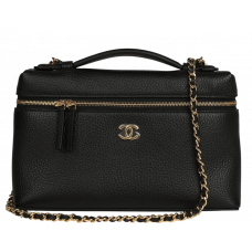 Брендовая женская сумка Chanel Large Supple Top Handle Slim Vanity Case Black - 3988-gi Брендовая женская сумка Chanel Large Supple Top Handle Slim Vanity Case Black - 3988-gi