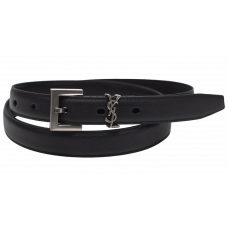 Брендовый ремень Saint Laurent Slim Leather Belt 2.0 with Silver Buckle - 66125-R0013 Брендовый ремень Saint Laurent Slim Leather Belt 2.0 with Silver Buckle - 66125-R0013