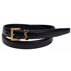 Брендовый ремень Saint Laurent Slim Leather Belt 2.0 with Gold Buckle - 66126-R0012 Брендовый ремень Saint Laurent Slim Leather Belt 2.0 with Gold Buckle - 66126-R0012