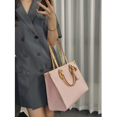 Брендовая женская сумка Louis Vuitton OnTheGo PM in Pink Monogram Denim - 76841