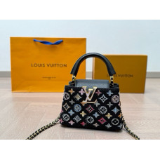 Брендовая женская сумка Louis Vuitton Capucines BB Black/Multicolor | Cтильная и элегантаная, из натуральной кожи 76843 Брендовая женская сумка Louis Vuitton Capucines BB Black/Multicolor | Cтильная и элегантаная, из натуральной кожи 76843
