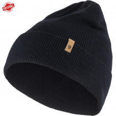 Шерстяная шапка с отворотом Fjallraven Classic Knit Hat (Dark Navy) 77368.555