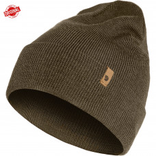 Шерстяная шапка с отворотом Fjallraven Classic Knit Hat (Dark Olive) 77368.633