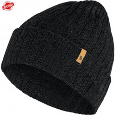 Вязаная шерстяная шапка с отворотом Fjallraven Byron Hat Thin (Black) 77387.550