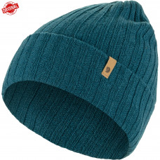 Вязаная шерстяная шапка с отворотом Fjallraven Byron Hat Thin (Deep Sea) 77387.574