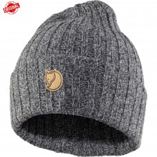 Вязаная шерстяная шапка с отворотом Fjallraven Byron Hat (Dark Grey/Grey) 77388.030-020