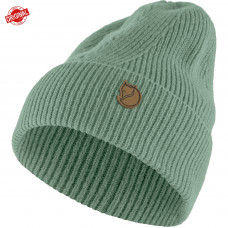 Вязаная шерстяная шапка в рубчик с отворотом Fjallraven Directional Rib Beanie (Patina Green) 78143.614