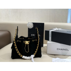 Брендовая женская сумка Chanel 25 Small Handbag in Suede Black | Lux качество - 7991