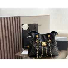 Брендовая женская сумка Chanel Drawstring Tote Bag Black | Стильная и вместительная Tote Bag | Premium качество - 7995