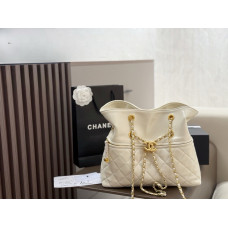 Брендовая женская сумка Chanel Drawstring Tote Bag White | Стильная и вместительная Tote Bag | Premium качество - 7996