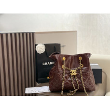 Брендовая женская сумка Chanel Drawstring Tote Bag Brown | Стильная и вместительная Tote Bag | Premium качество - 7997