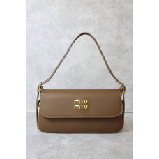 Брендовая женская сумка Miu Miu Arcadie Brown | Стильная и компактная Shoulder/Crossbody Bag из натуральной кожи 9104