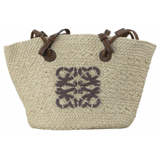 Брендовая соломенная сумка Loewe Medium Anagram Raffia Basket Bag Natural/Tan - 97544-valery