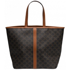 Брендовая женская сумка Celine Medium Cabas In Triomphe Canvas Tote Bag | Cтильный и вместительный шоппер из натуральной кожи 99082
