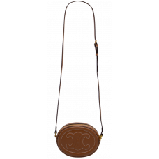 Брендовая женская сумка Celine Oval Bag Cuir Triomphe in Smooth Calfskin Tan | Cтильная и компактная, из натуральной кожи 99087