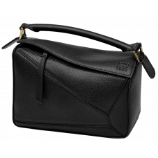 Брендовая женская сумка Loewe Small Puzzle Black | Компактная и стильная crossbody bag из натуральной кожи 99092