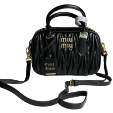 Брендовая женская сумка Miu Miu Arcadie Matelasse Nappa Leather Bag Black - 99096