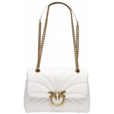Брендовая женcкая сумка Pinko Big Love Bag Puff Butterfly Quilt White/Gold - 991020 - pink1011