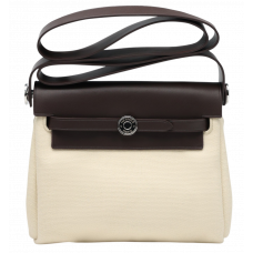Брендовая женская сумка Hermes Herbag Zip 20 Black/Beige - 991055 Брендовая женская сумка Hermes Herbag Zip 20 Black/Beige - 991055