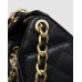 Брендовая женская сумка Chanel 25 Micro Handbag in Grained Calfskin Black/Gold