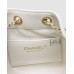 Брендовая женская сумка Chanel 25 Micro Handbag in Grained Calfskin White/Gold