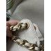 Брендовая женская сумка Chanel 25 Micro Handbag in Grained Calfskin White/Gold