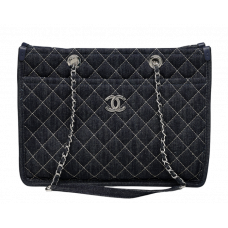 Брендовая женская сумка Chanel Denim Tote Bag with Wild Stitch Quilting - 991075