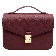 Брендовая женская сумка Louis Vuitton Pochette Metis Monogram Empreinte Burgundy - 991093