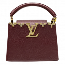 Брендовая женская сумка Louis Vuitton Capucines Mini Bag Burgundy - 991223