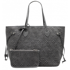 Брендовая женская сумка Louis Vuitton Neverfull MM Tote Bag Denim Monogram - 991228