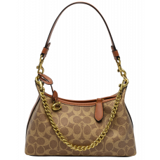 Брендовая женская сумка Coach Juliet Shoulder Bag 25 in Beige/Brown Signature Canvas - pr2185-991328 Брендовая женская сумка Coach Juliet Shoulder Bag 25 in Beige/Brown Signature Canvas - pr2185-991328