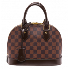 Брендовая женская сумка Louis Vuitton Alma BB Damier Ebene Canvas Brown - P1020