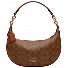 Брендовая женская сумка Coach Payton Hobo In Signature Canvas Beige | Cтильная и компактная, из натуральной кожи - 99198