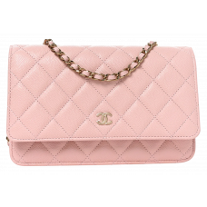 Брендовая женская сумка Chanel Wallet On Chain WOC Caviar Pink/Gold - 99199-ff - 44 FORTY FOUR