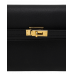 Брендовая женская сумка Hermes Kelly Pochette Handbag in Black/Gold Hardware