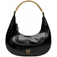 Брендовая женская сумка Pinko Classic Brioche Hobo Bag Black | Cтильная и компактная shoulder bag - 99312