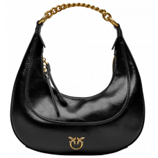 Брендовая женская сумка Pinko Mini Brioche Hobo Bag Black | Cтильная и компактная shoulder bag - 99313