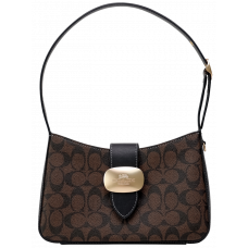 Брендовая женская сумка Coach Eliza Shoulder Bag In Signature Canvas | Cтильная и компактная, из натуральной кожи | Premium качество 99328