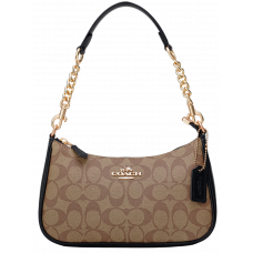 Брендовая женская сумка Coach Teri In Signature Canvas Brown - 99329