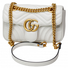 Брендовая женская сумка Gucci Marmont Mini Shoulder Bag White - 99337
