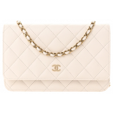 Брендовая женская сумка Chanel Wallet On Chain WOC Creme/Gold - 99359-ab - Accessbagg