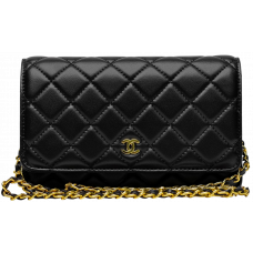 Брендовая женская сумка Chanel Wallet On Chain WOC Black/Gold - 99365 Брендовая женская сумка Chanel Wallet On Chain WOC Black/Gold - 99365