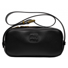 Брендовая женская сумка Miu Miu Nappa Leather Shoulder Bag Black | Стильная и компактная, из натуральной кожи 99397