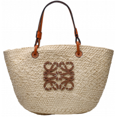 Брендовая соломенная сумка Loewe Medium Anagram Raffia Basket Bag Natural/Tan - art0525 - 99404